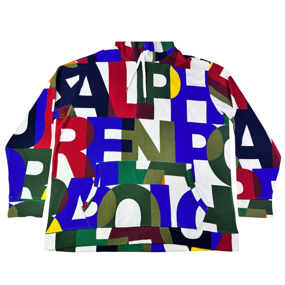 Polo Ralph Lauren Logo Monogram Fleece Hoodie Sweatshirt Mens Big and Tall 2XLT - Picture 7 of 12